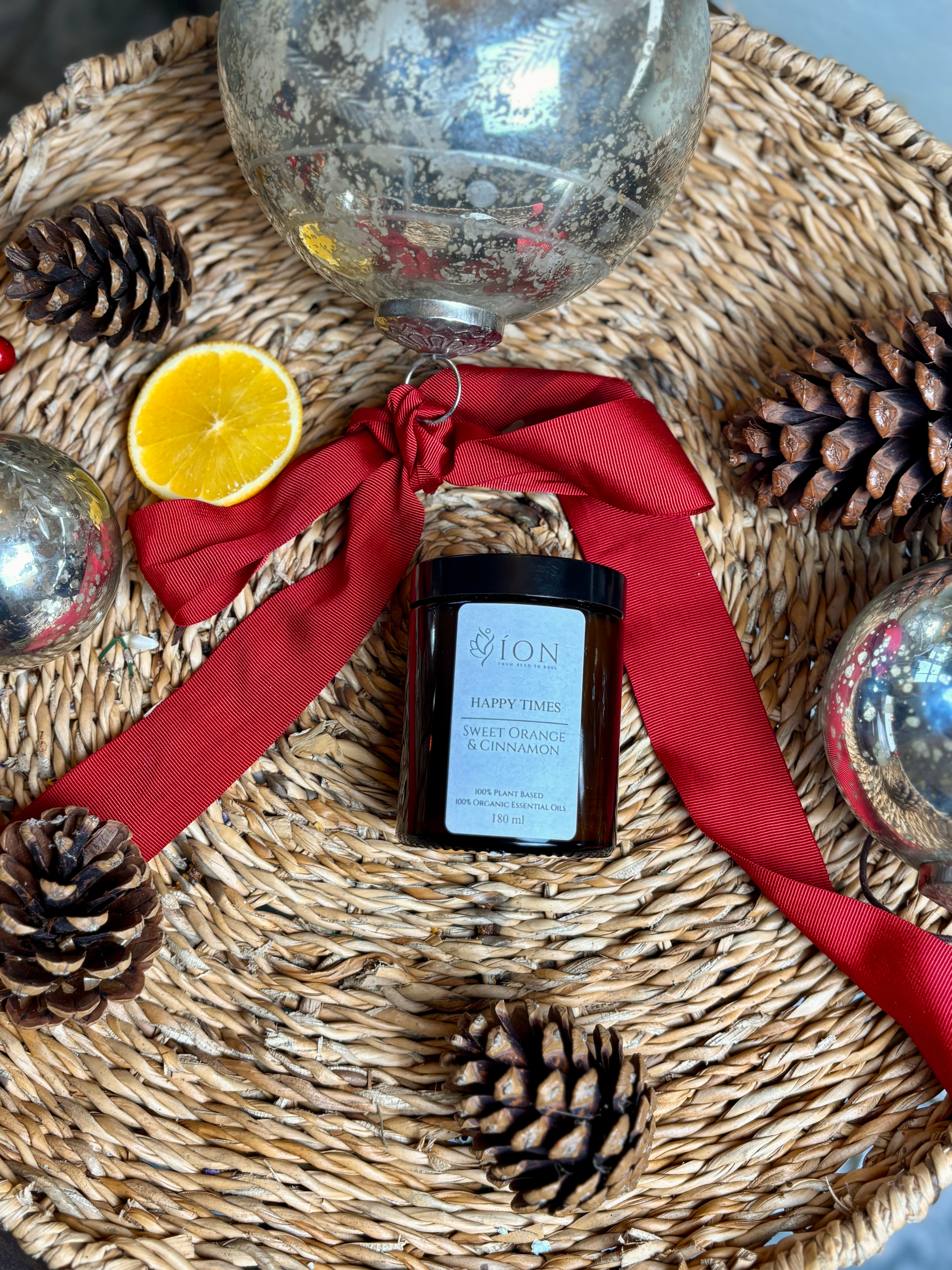 Happy Times | Organic Essential oil & Soy Candle | Sweet Orange & Cinnamon