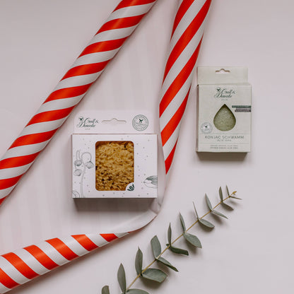 Konjac sponge green aloe vera for dry skin, vegan