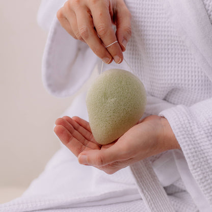 Konjac sponge green aloe vera for dry skin, vegan