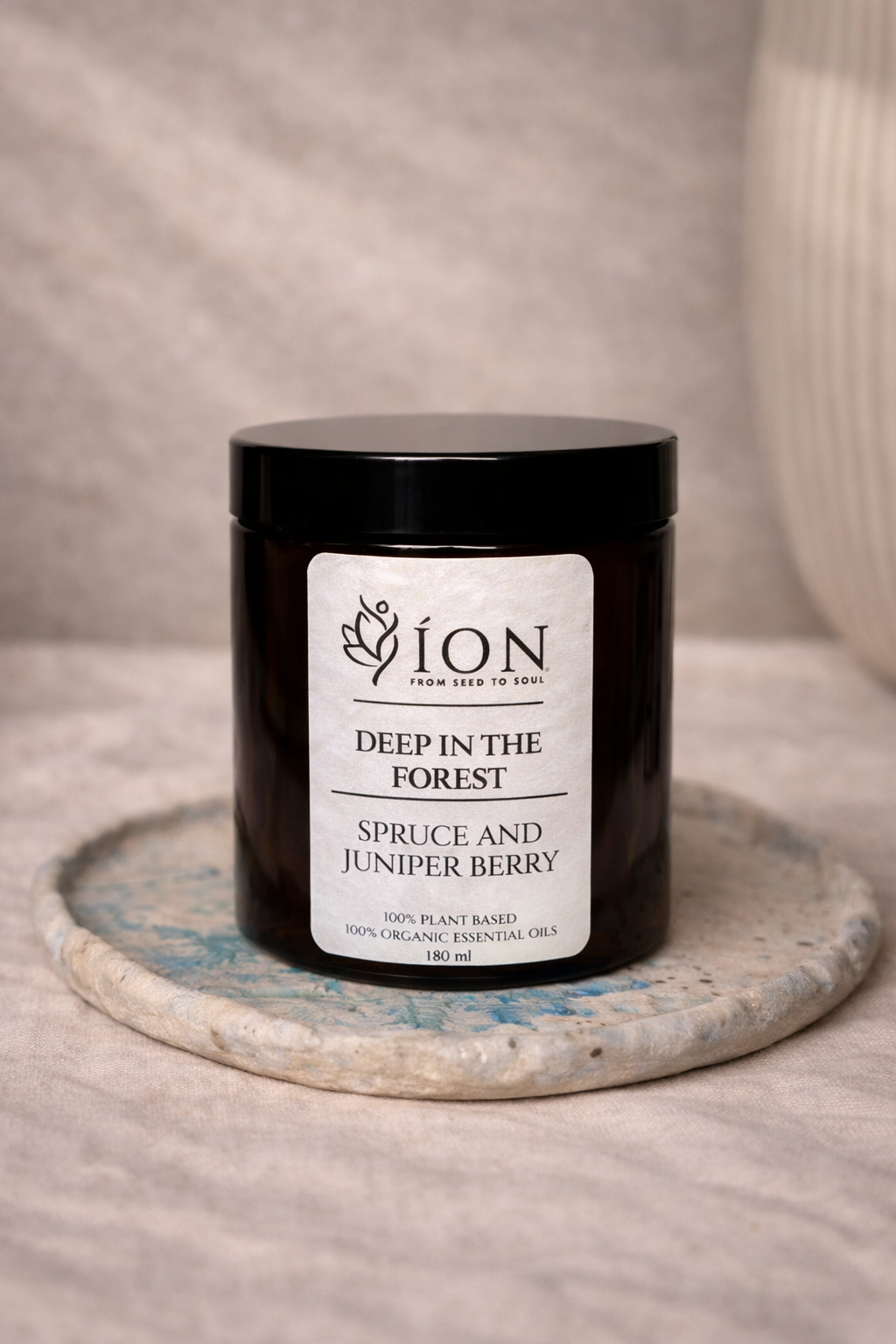 DEEP IN THE FOREST Organic Essential Oil and Soy Candle | Spruce &amp; Juniper Berry